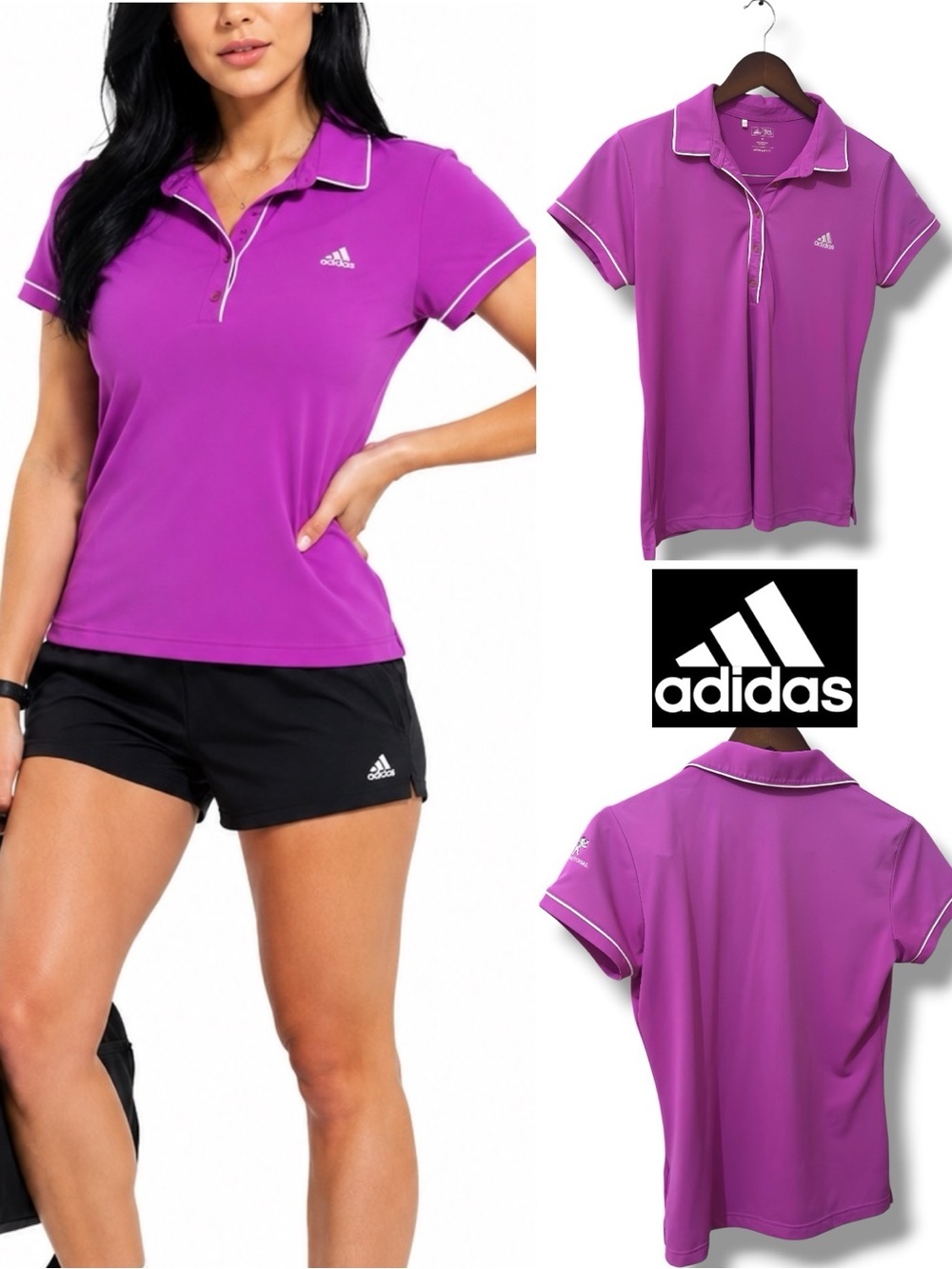 Adidas | EUC Women’s Purple Goft Performance Short Sleeve Polo Shirt (size M)